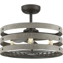 Progress Lighting Gulliver 23" 3-Blade Ceiling Fandelier - 120V - Graphite