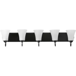 Progress Lighting Classic 5-Light Bath Vanity Light - 120V - Matte Black