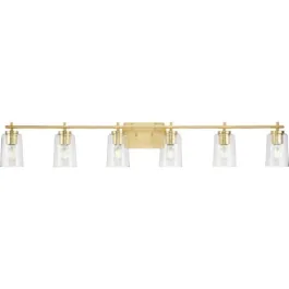 Progress Lighting Adley 6-Light Bath Vanity Light - 120V - Satin Brass