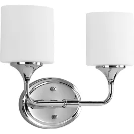 Progress Lighting Lynzie 2-Light Bath Vanity Light - 120V - Polished Chrome
