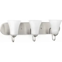 Progress Lighting Classic 3-Light Bath Vanity Light - 120V - Brushed Nickel