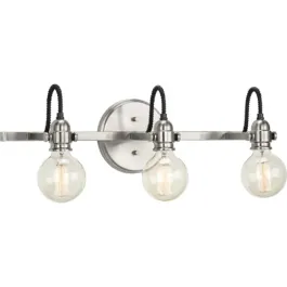Progress Lighting Axle 3-Light Bath Vanity Light - 120V - Brushed Nickel