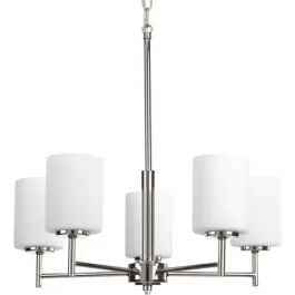 Progress Lighting Replay 21" 5-Light Chandelier - 120V - Polished Nickel