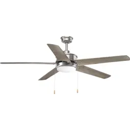 Progress Lighting Whirl 60" 5-Blade LED Ceiling Fan - 3000K - 120V - Antique Nickel