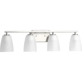 Progress Lighting Leap 4-Light Bath Vanity Light - 120V - Brushed Nickel
