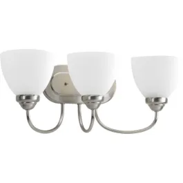 Progress Lighting Heart 3-Light Bath Vanity Light - 120V - Brushed Nickel