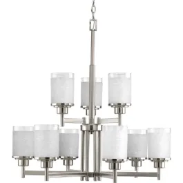 Progress Lighting Alexa 28" 9-Light Chandelier - 120V - Brushed Nickel