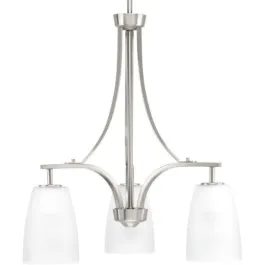 Progress Lighting Leap 21" 3-Light Chandelier - 120V - Brushed Nickel