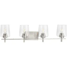 Progress Lighting Calais 4-Light Bath Vanity Light - 120V - Brushed Nickel