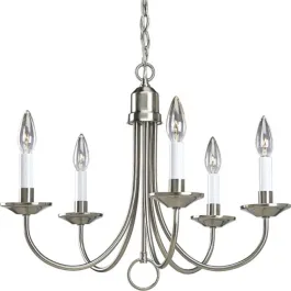 Progress Lighting Five Light 21" 5-Light Chandelier - 120V - Brushed Nickel