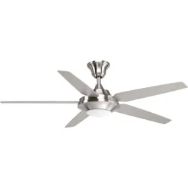 Progress Lighting AirPro Signature Plus II 54" 5-Blade LED Ceiling Fan - Reversible Blades - 3000K - 120V - Brushed Nickel