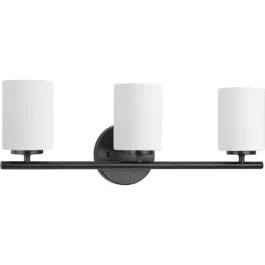 Progress Lighting Replay 3-Light Bath Vanity Light - 120V - Textured Black