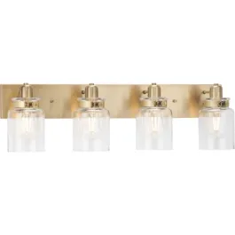 Progress Lighting Calhoun 4-Light Bath Vanity Light - 120V - Vintage Brass