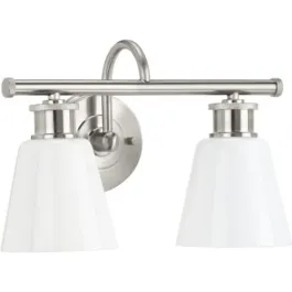 Progress Lighting Ashford 2-Light Bath Vanity Light - 120V - Brushed Nickel