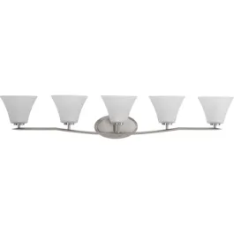 Progress Lighting Bravo 5-Light Bath Vanity Light - 120V - Brushed Nickel