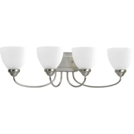 Progress Lighting Heart 4-Light Bath Vanity Light - 120V - Brushed Nickel