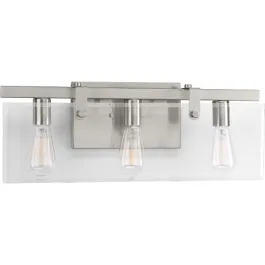 Progress Lighting Glayse 3-Light Bath Vanity Light - 120V - Brushed Nickel