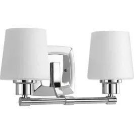 Progress Lighting Glance 2-Light Bath Vanity Light - 120V - Polished Chrome