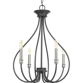 Progress Lighting Whisp 21" 4-Light Chandelier - 120V - Graphite