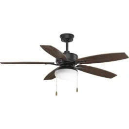 Progress Lighting Billows 52" 5-Blade Ceiling Fan - Reversible Blades - 120V - Forged Black
