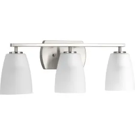 Progress Lighting Leap 3-Light Bath Vanity Light - 120V - Brushed Nickel