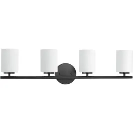 Progress Lighting Replay 4-Light Bath Vanity Light - 120V - Textured Black
