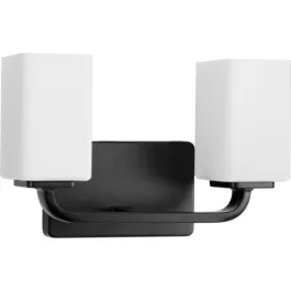 Progress Lighting Cowan 2-Light Bath Vanity Light - 120V - Matte Black
