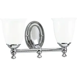 Progress Lighting Victorian 2-Light Bath Vanity Light - 120V - Polished Chrome