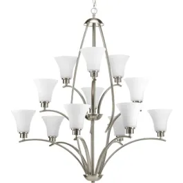 Progress Lighting Joy 38" 12-Light Chandelier - 120V - Brushed Nickel