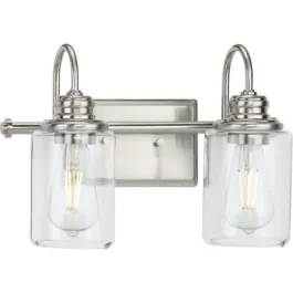 Progress Lighting Aiken 2-Light Bath Vanity Light - 120V - Brushed Nickel