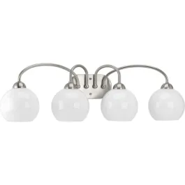 Progress Lighting Carisa 4-Light Bath Vanity Light - 120V - Brushed Nickel