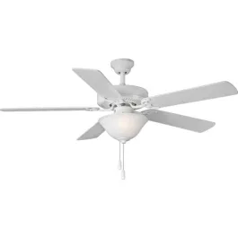 Progress Lighting Builder Fan 52" 5-Blade Ceiling Fan - Reversible Blades - 120V - White
