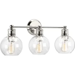 Progress Lighting Hansford 3-Light Bath Vanity Light - 120V - Polished Nickel