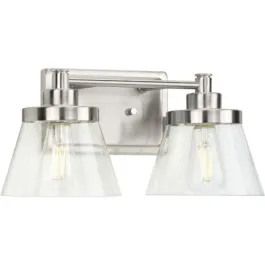 Progress Lighting Hinton 2-Light Bath Vanity Light - 120V - Brushed Nickel