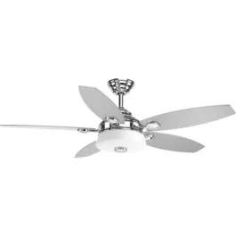 Progress Lighting Graceful 54" 5-Blade LED Ceiling Fan - Reversible Blades - 3000K - 120V - Polished Chrome