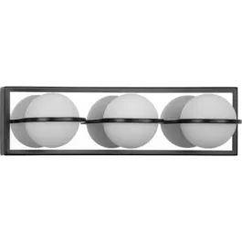 Progress Lighting Pearl 3-Light LED Bath Vanity Light - 3000K - 120V - Matte Black