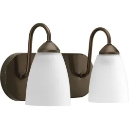 Progress Lighting Gather 2-Light Bath Vanity Light - 120V - Antique Bronze
