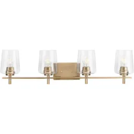 Progress Lighting Calais 4-Light Bath Vanity Light - 120V - Vintage Brass