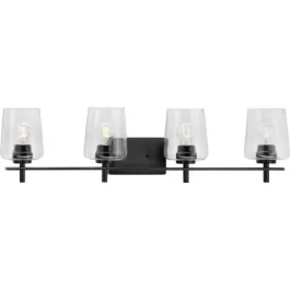 Progress Lighting Calais 4-Light Bath Vanity Light - 120V - Matte Black