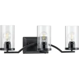 Progress Lighting Lassiter 3-Light Bath Vanity Light - 120V - Matte Black
