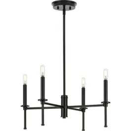 Progress Lighting Elara 4-Light Chandelier - 120V - Matte Black
