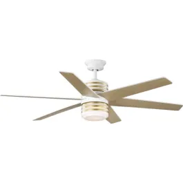 Progress Lighting Carrollwood 56" 6-Blade LED Ceiling Fan - Reversible Blades - 3000K - 120V - White