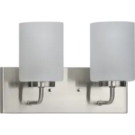 Progress Lighting Merry 2-Light Bath Vanity Light - 120V - Brushed Nickel