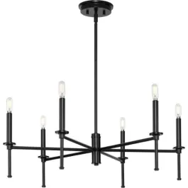 Progress Lighting Elara 6-Light Chandelier - 120V - Matte Black