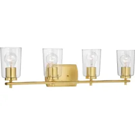 Progress Lighting Adley 4-Light Bath Vanity Light - 120V - Satin Brass
