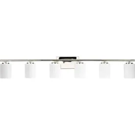 Progress Lighting Replay 6-Light Bath Vanity Light - 120V - Polished Nickel