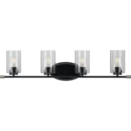 Progress Lighting Riley 4-Light Bath Vanity Light - 120V - Matte Black