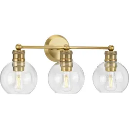 Progress Lighting Hansford 3-Light Bath Vanity Light - 120V - Vintage Brass