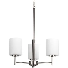 Progress Lighting Replay 17" 3-Light Chandelier - 120V - Polished Nickel