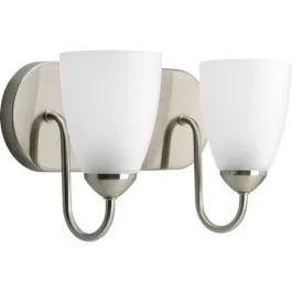 Progress Lighting Gather 2-Light Bath Vanity Light - 120V - Brushed Nickel